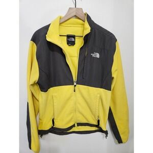 The North Face‎ Denali Fleece Jacket Yellow Grey Polartec Zip Up Womens Large